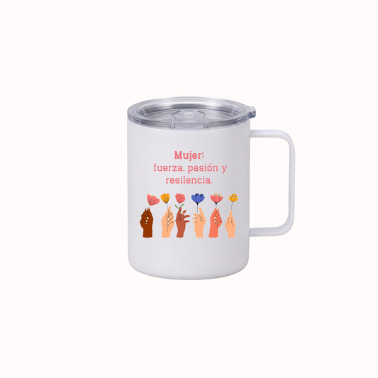 Mujer Ceramic Travel Mug