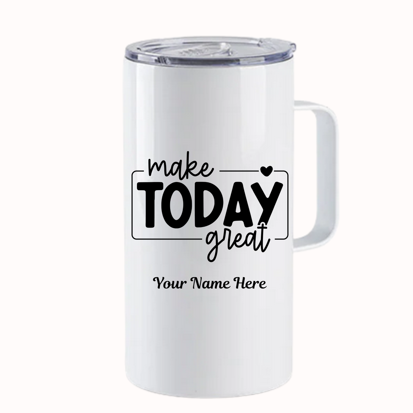 motivational insulated tumbler with handle