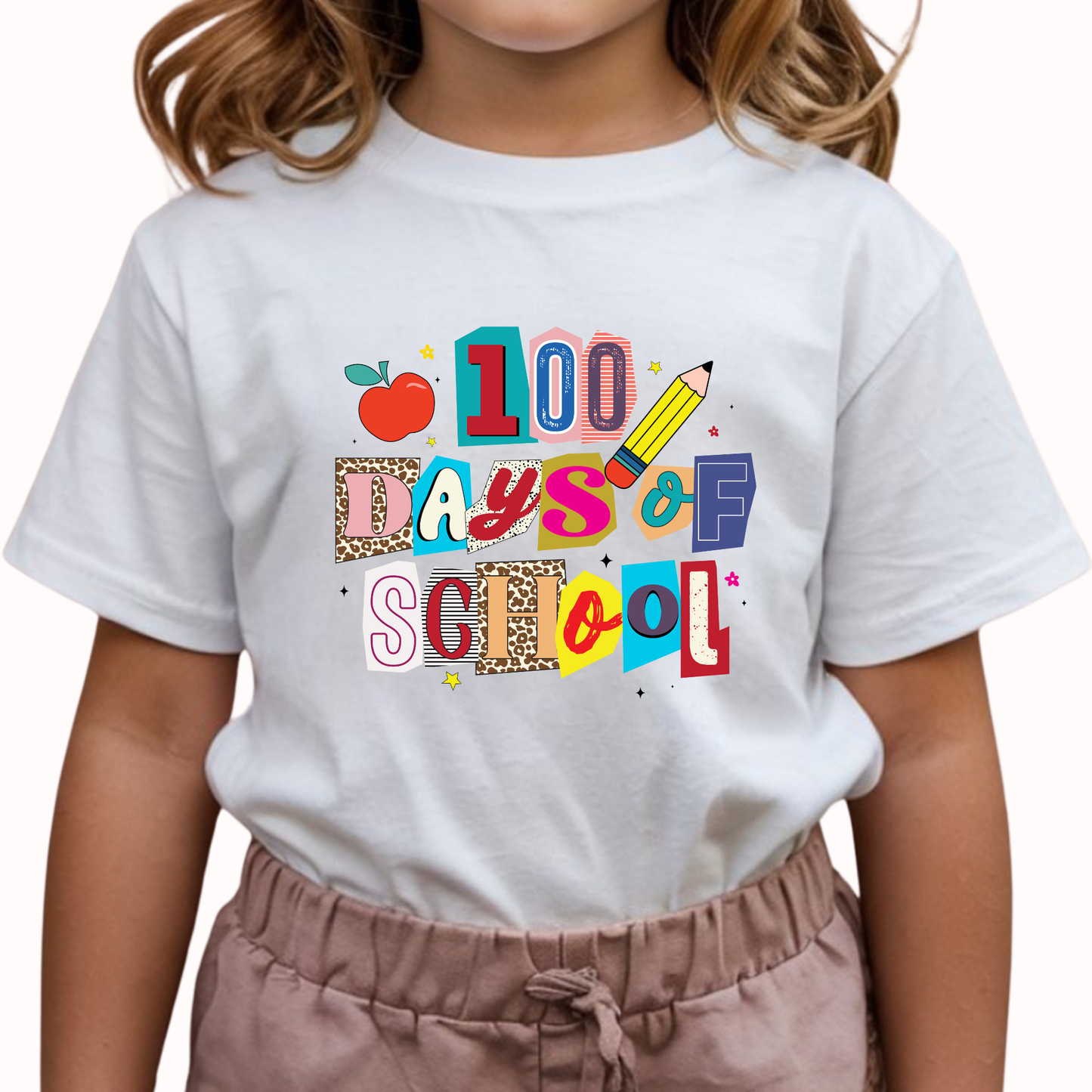 100 Days of School Girls Cotton T-Shirt