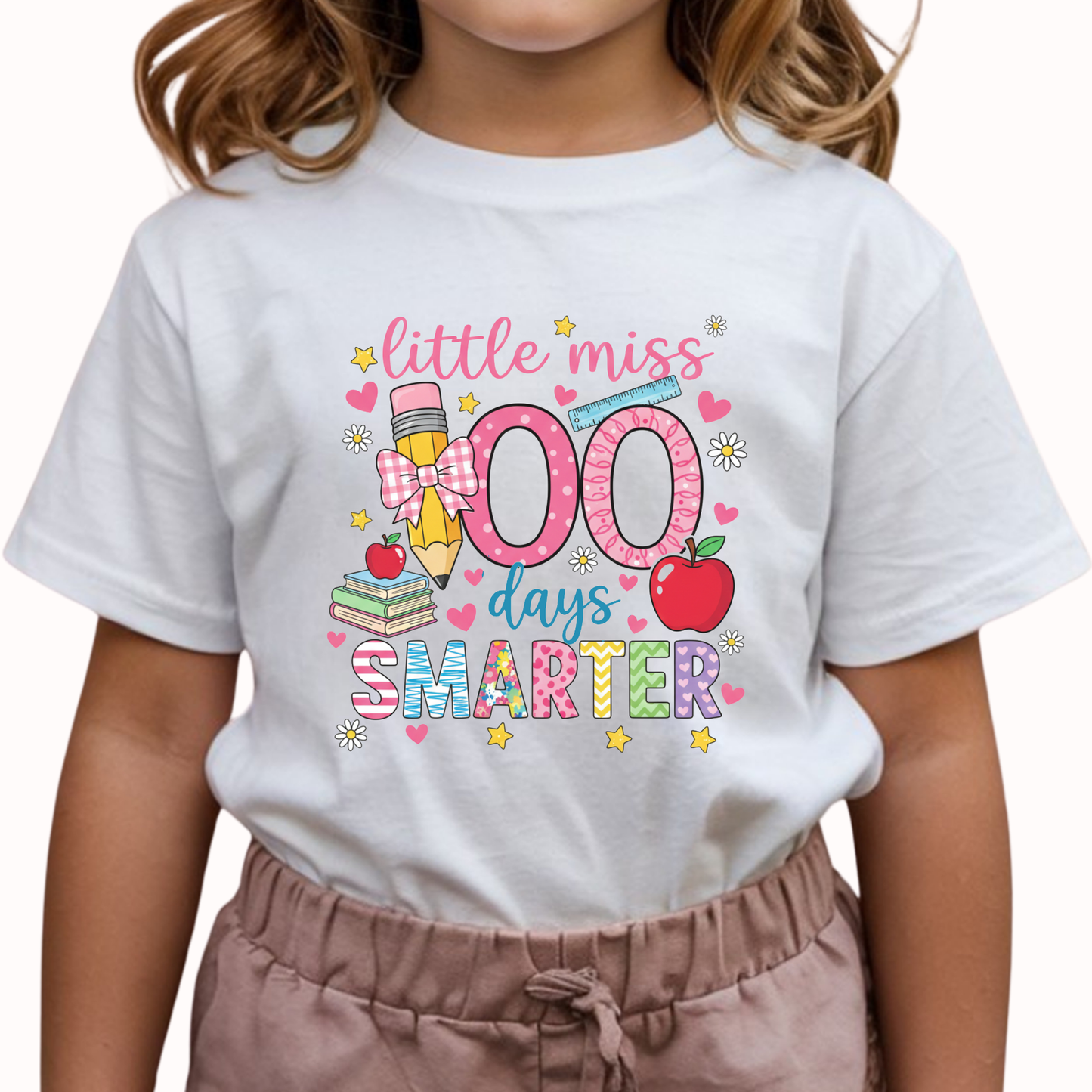 100 Days of School Girls Cotton T-Shirt