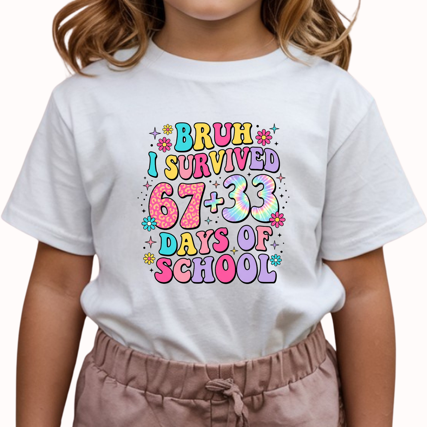 100 Days of School Girls Cotton T-Shirt