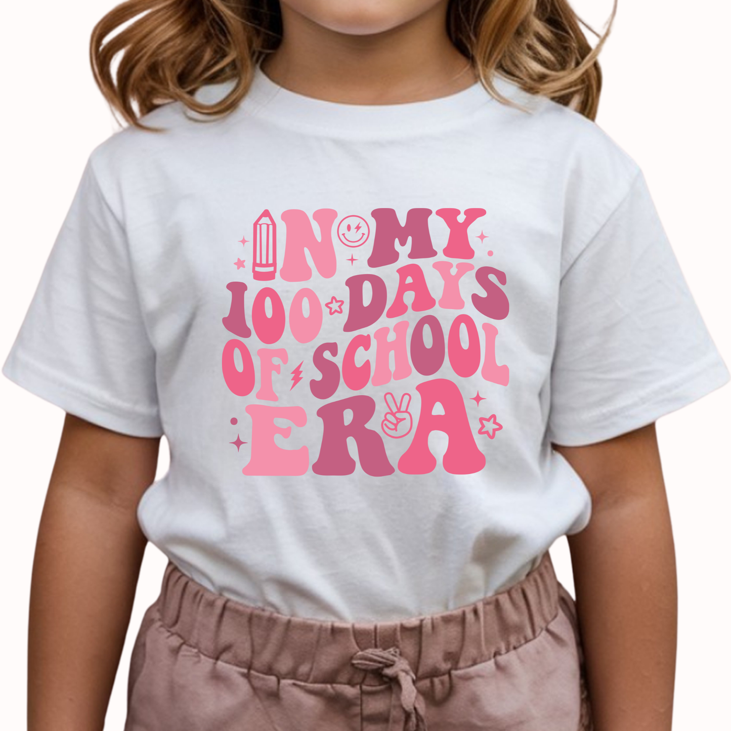 100 Days of School Girls Cotton T-Shirt