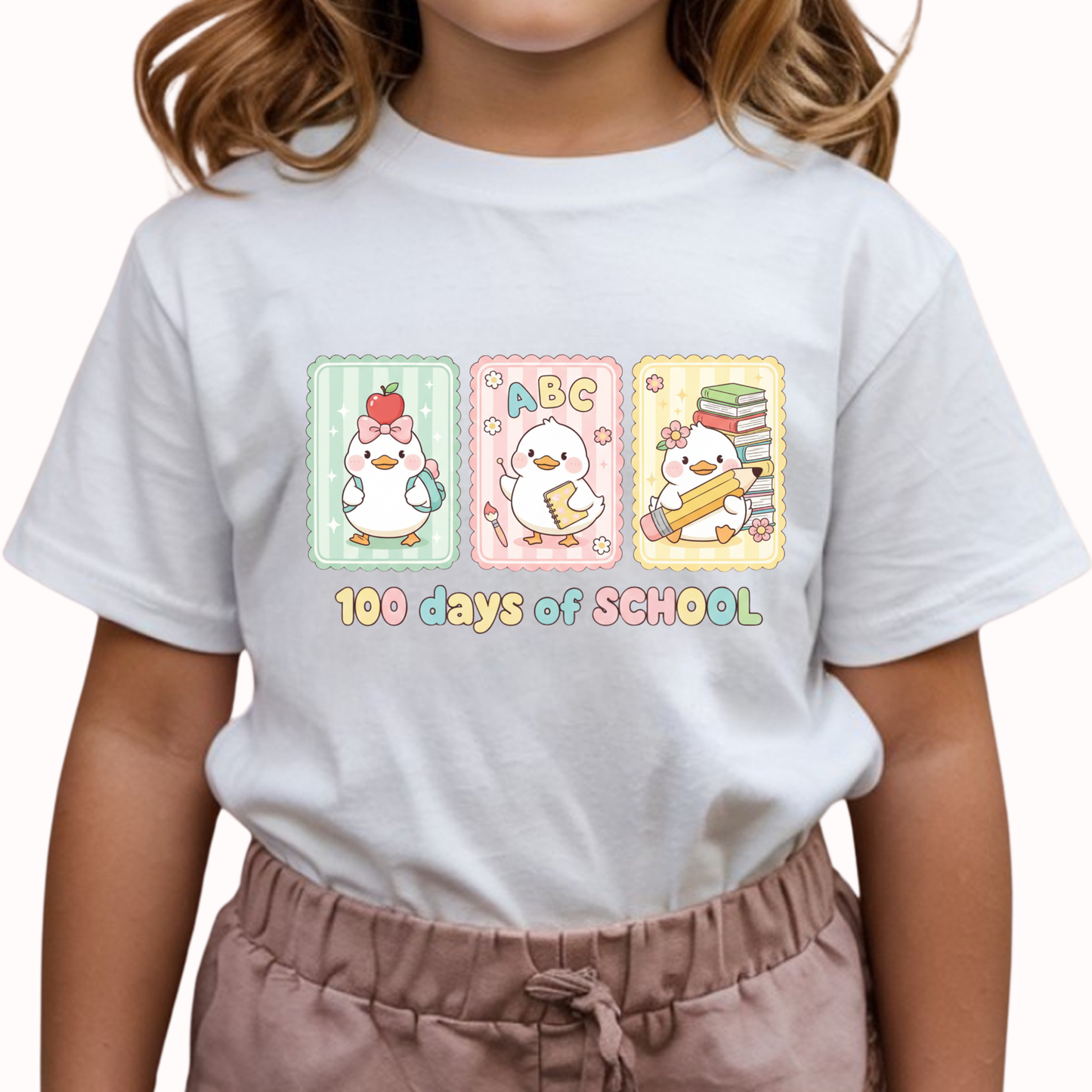 100 Days of School Girls Cotton T-Shirt