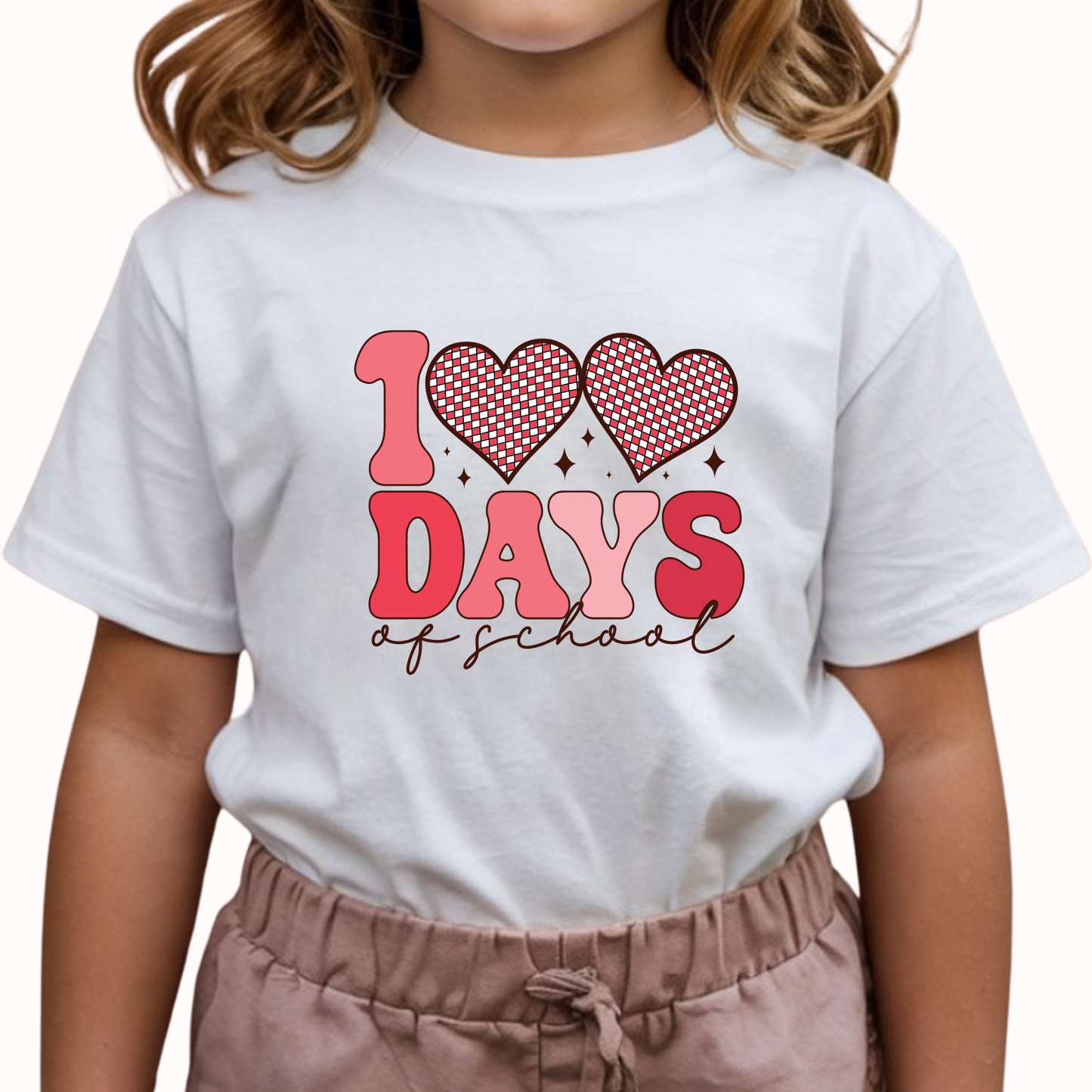 100 Days of School Girls Cotton T-Shirt