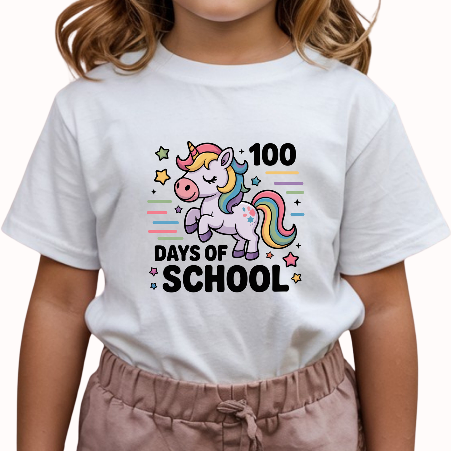 100 Days of School Girls Cotton T-Shirt