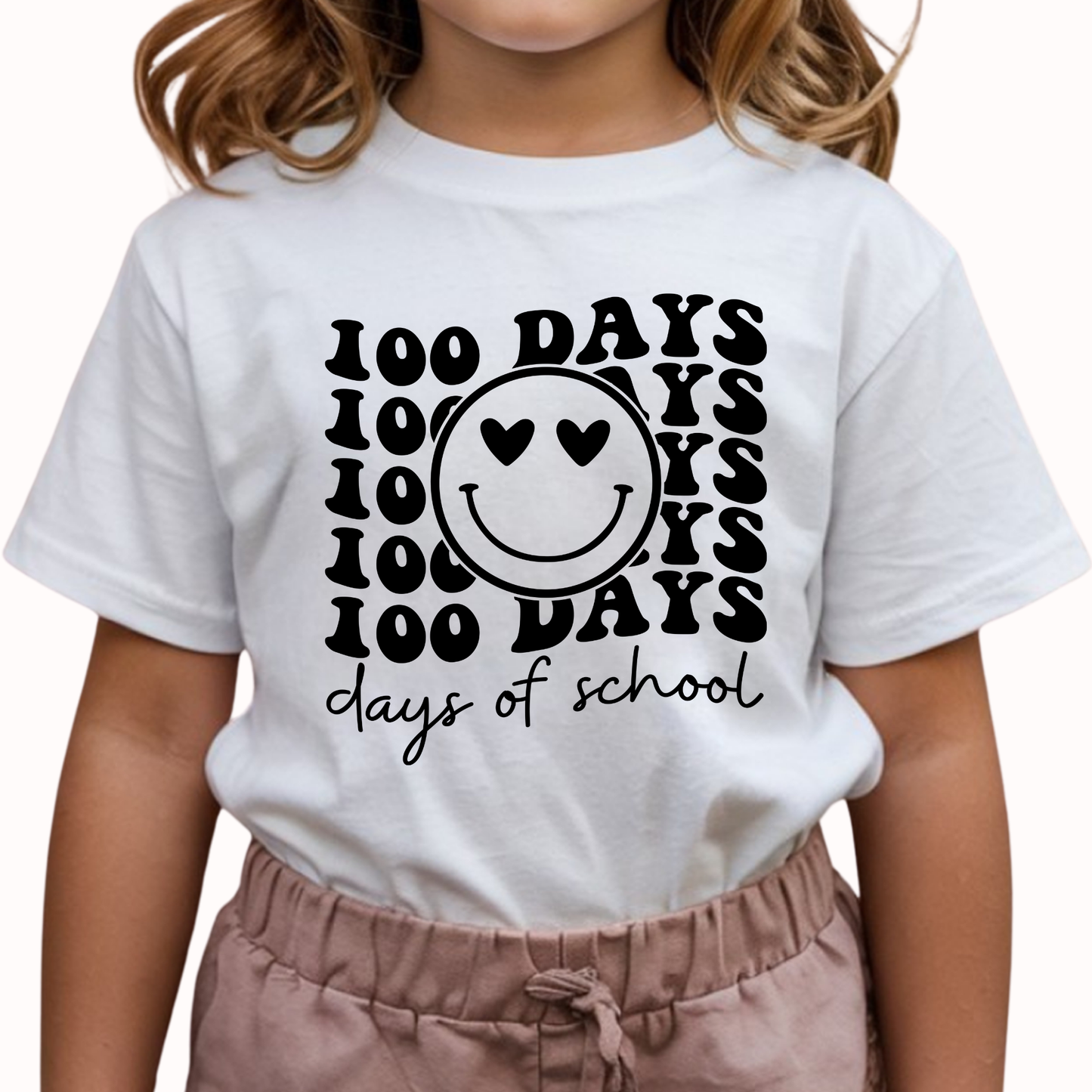 100 Days of School Girls Cotton T-Shirt