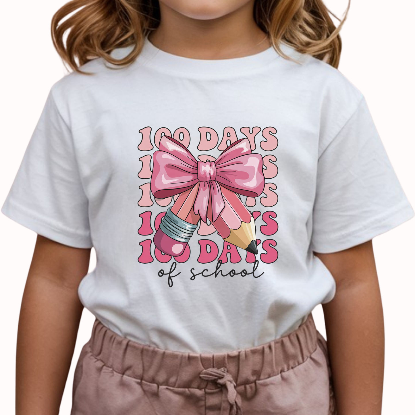 100 Days of School Girls Cotton T-Shirt