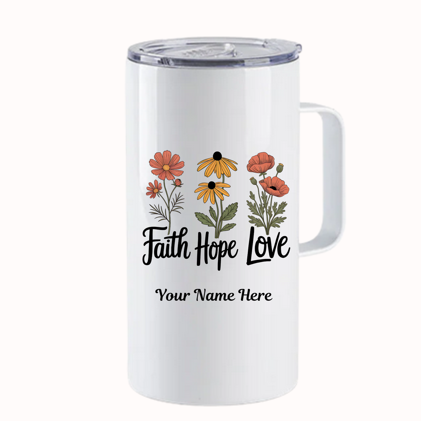 motivational insulated tumbler with handle