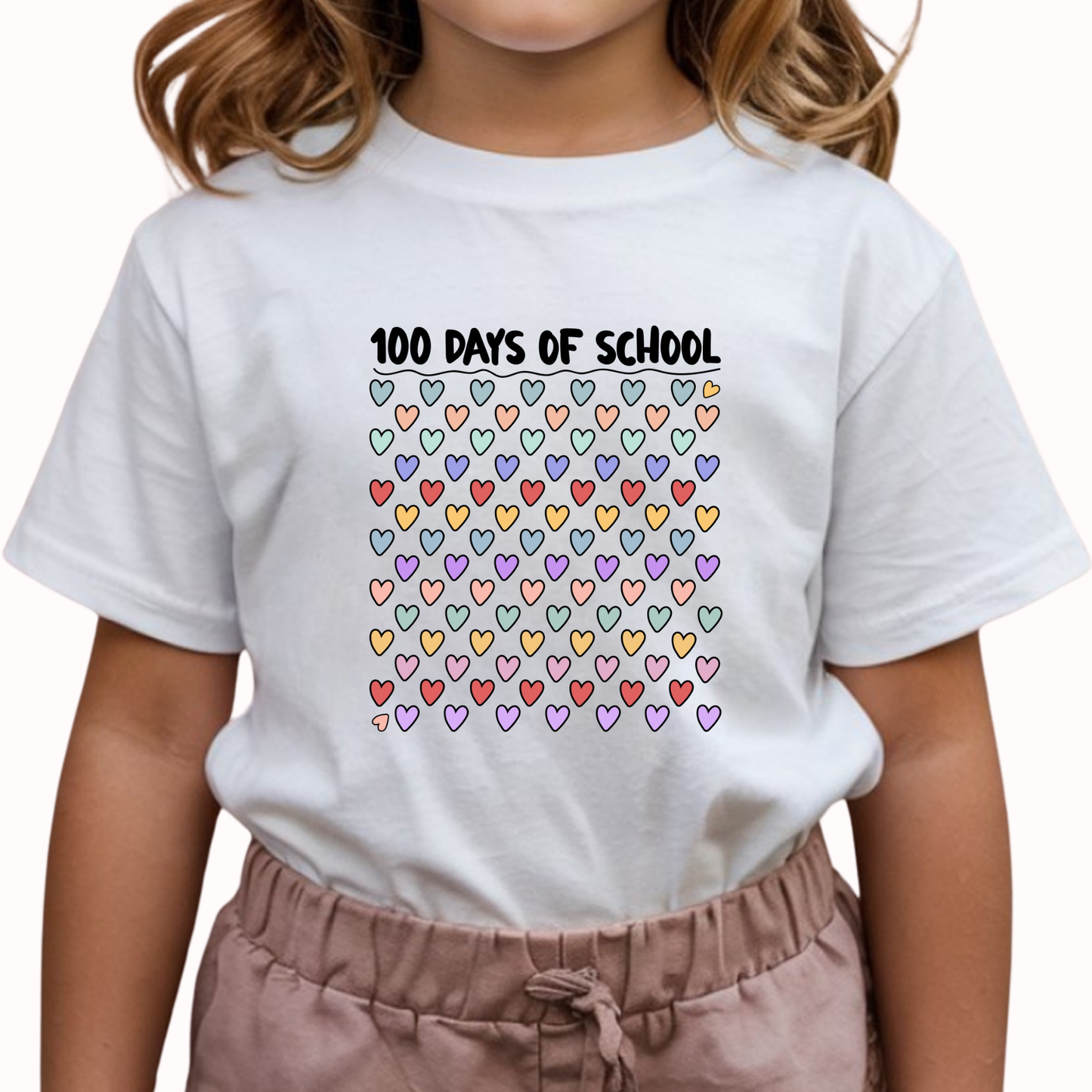 100 Days of School Girls Cotton T-Shirt