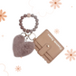 Plush Heart Card Holder Keychain